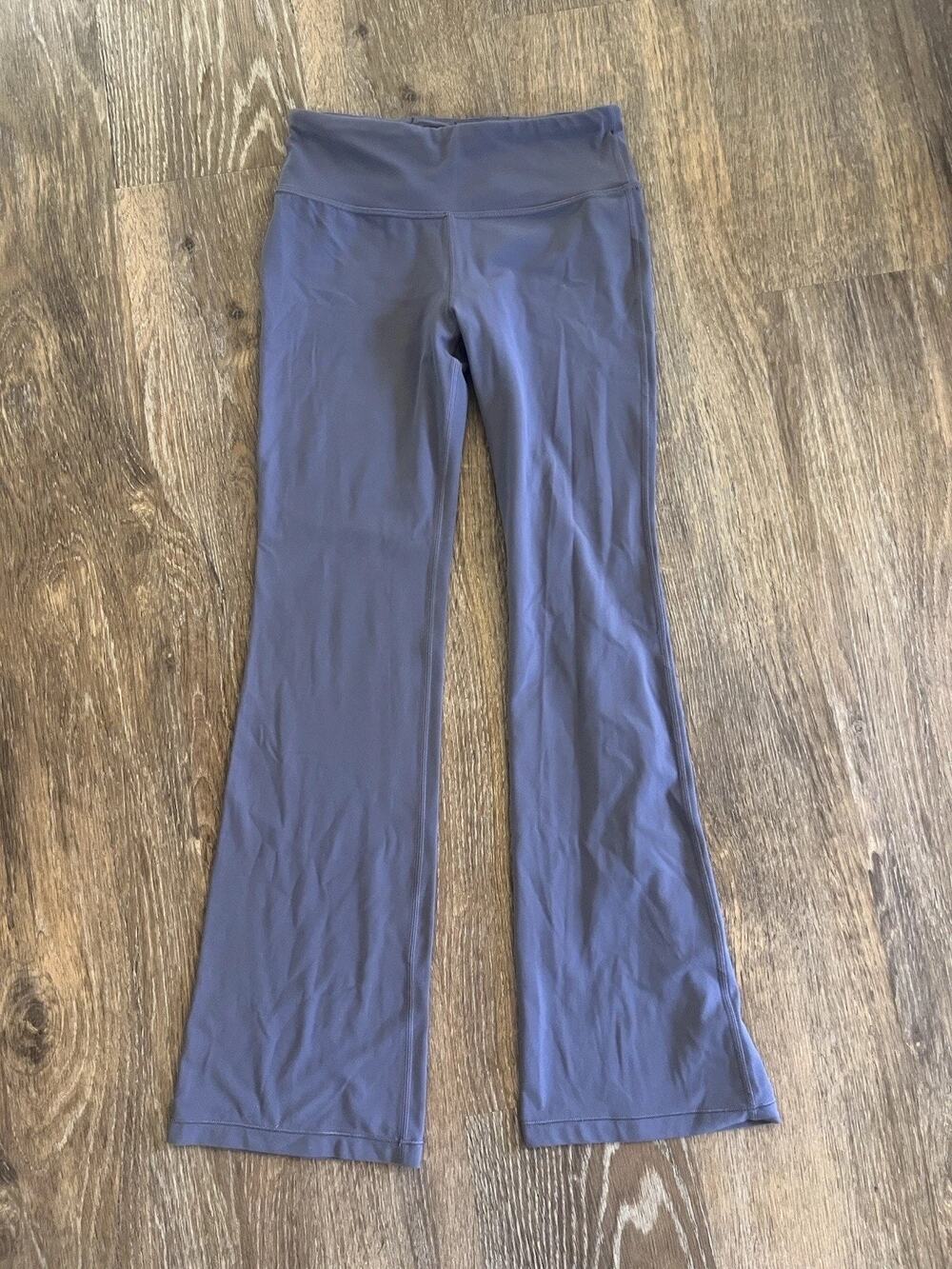 Athleta Girl High Rise Chit Chat Flare Pant Purple/grey SZ L 12 GUC workout